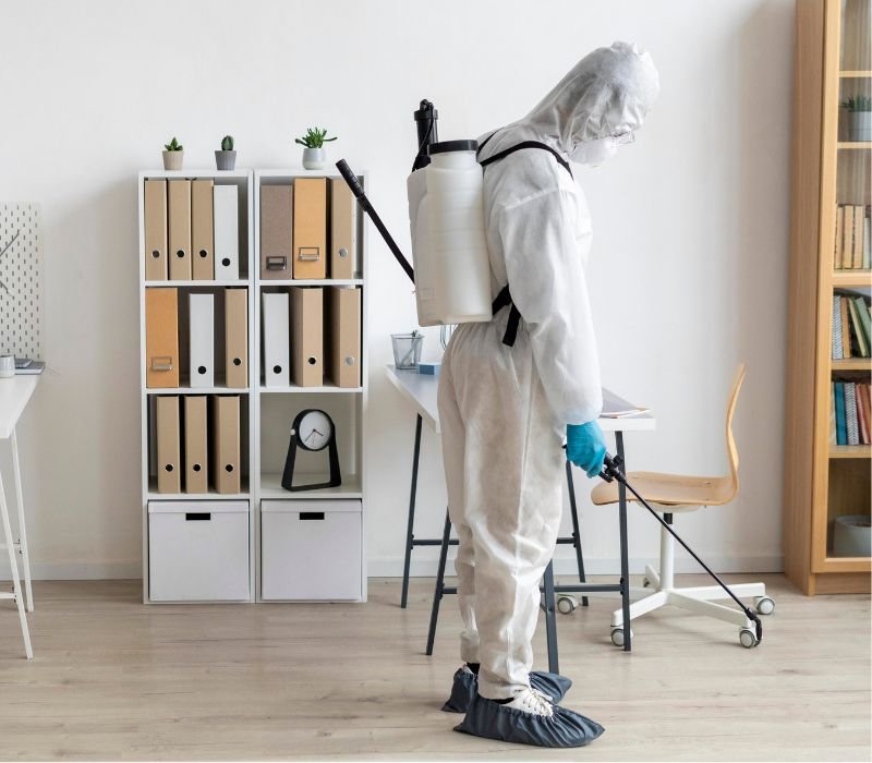 person spraing dor ants pest control